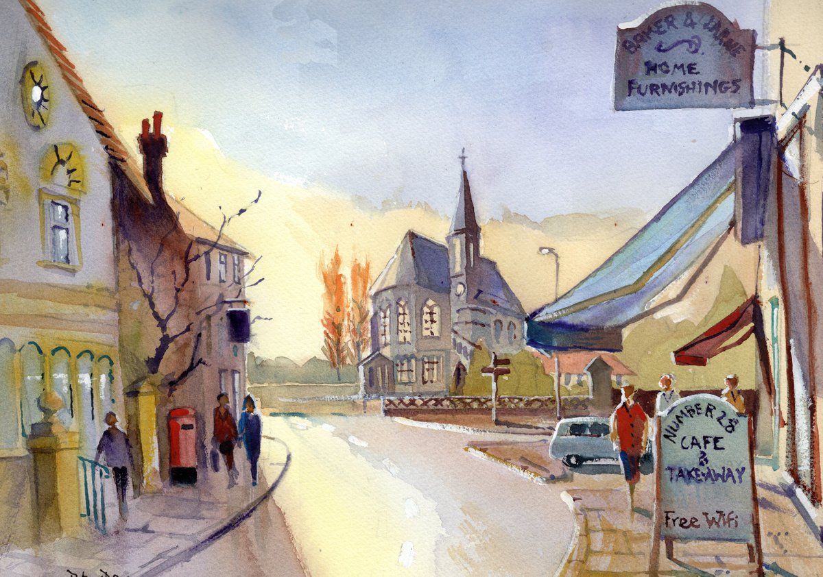 Holt, Norfolk. September afternoon. Shops and ch Artfinder