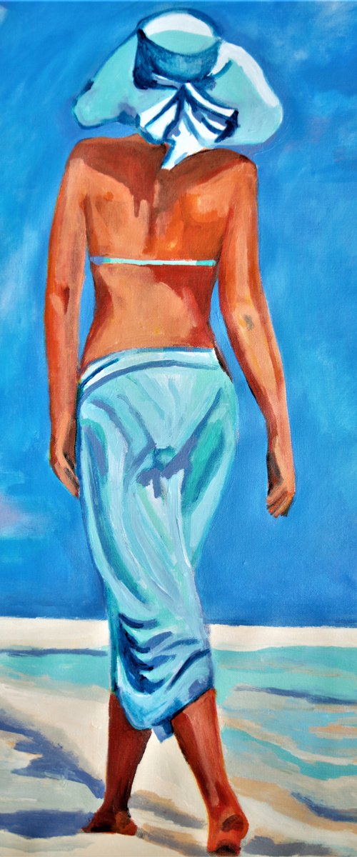 Аt the beach / 45.5  x 77 x 3 cm by Alexandra Djokic