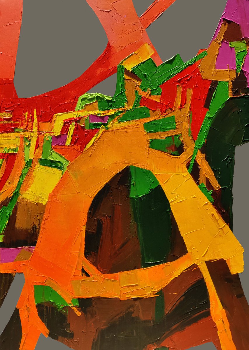 Abstract Acrylic Painting By Abhishek Kumar, 46 X 64, Elevated Horizons 2, Original Artwork