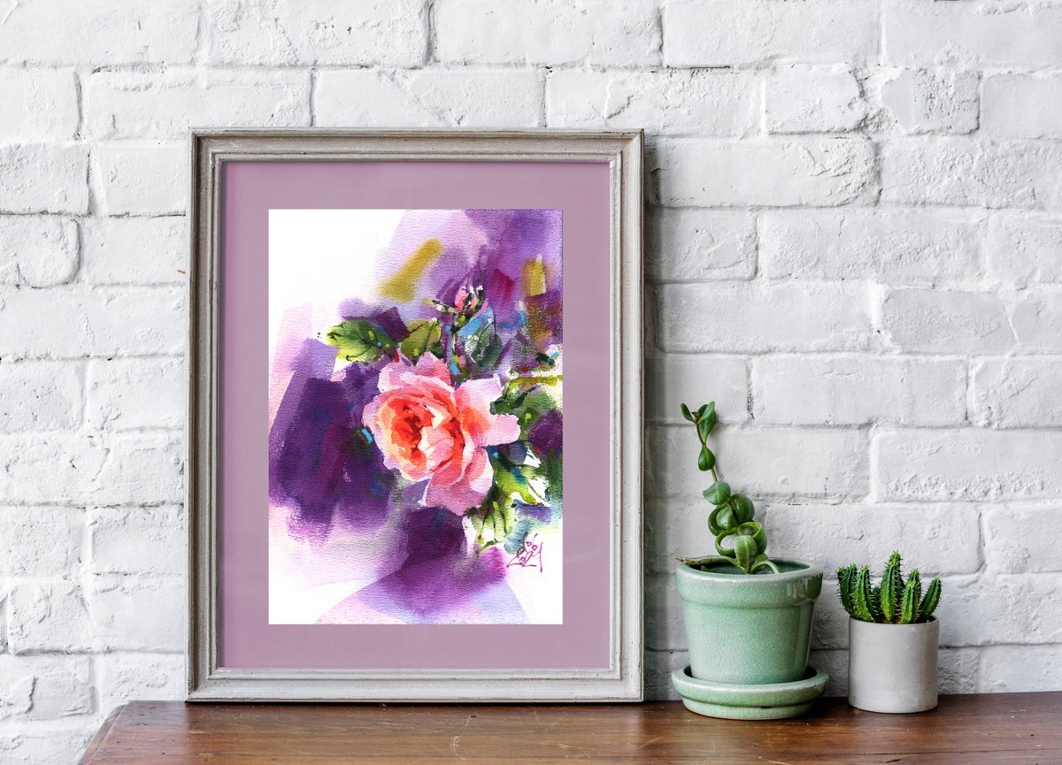 Impressionistic Botanical Watercolour By Ksenia Selianko, 8 X 12", "Bright Summer Days", Original Artwork