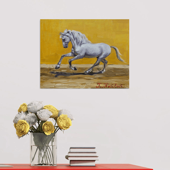 White Horse on Yellow