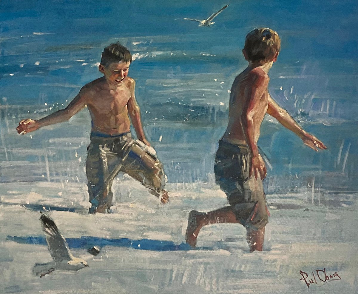 Brothers on the Beach by Paul Cheng
