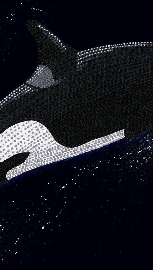 Orca - Orignal acrylic painting on canvas by Kelsey Emblow