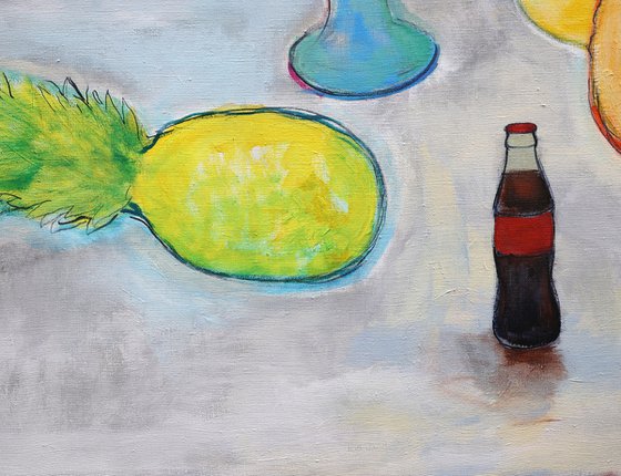 still life with pineapples