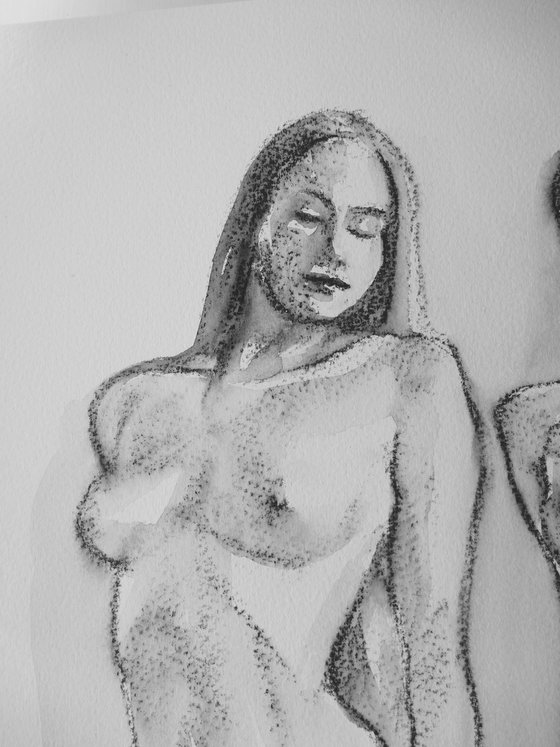 Standing female nudes