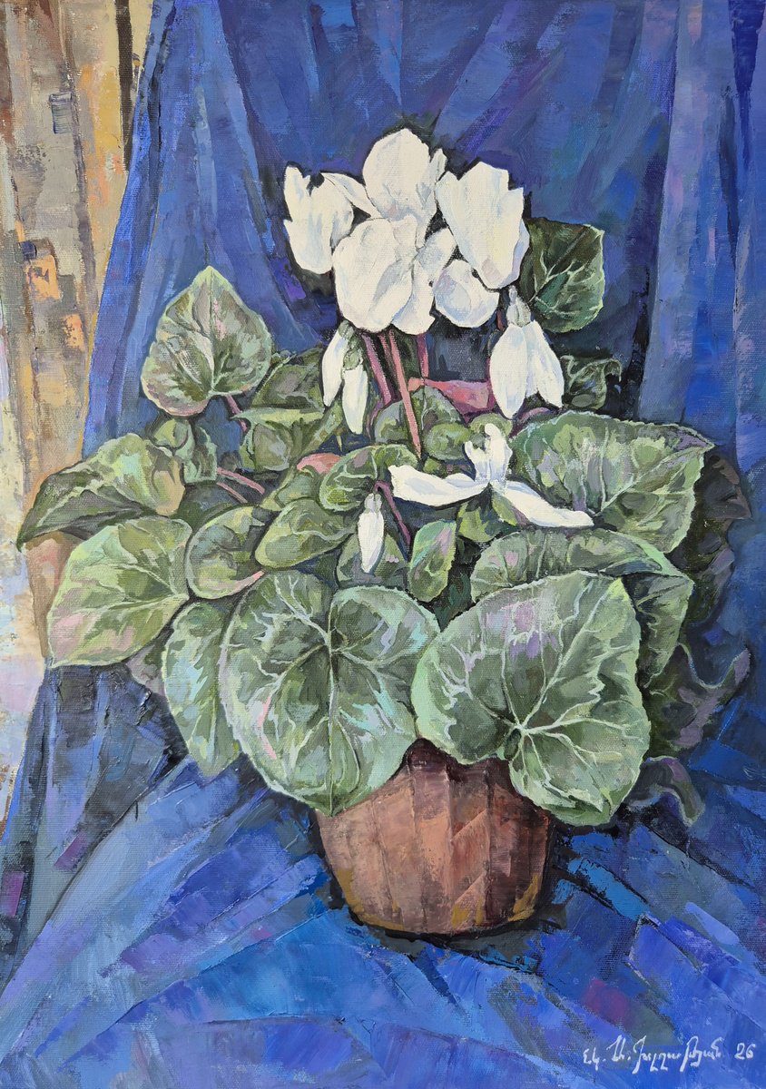 Cyclamen In Terracotta By Aramayis Khlghatyan, 17 X 24, Artwork For Sale On Artfinder
