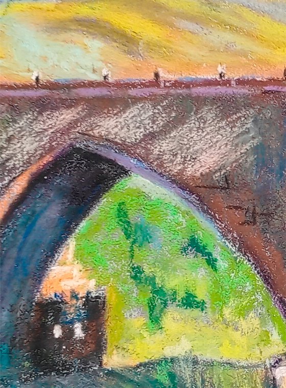 Sunlit Toledo's Town Bridge