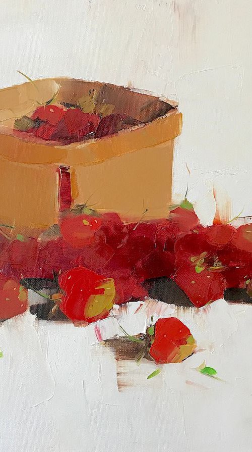 Strawberries, Original oil painting  Handmade artwork One of a kind by Vahe Yeremyan