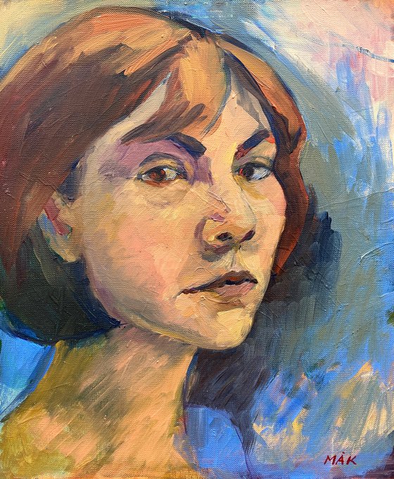 SELF-PORTRAIT 2 - woman portrait in impressionistic style