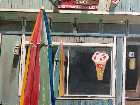 American Ice Cream Shop In Summer