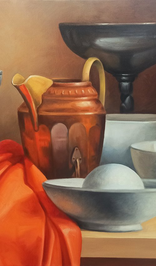 Still life-kitchen-2 (40x60cm, oil painting, ready to hang) by Tamar Nazaryan