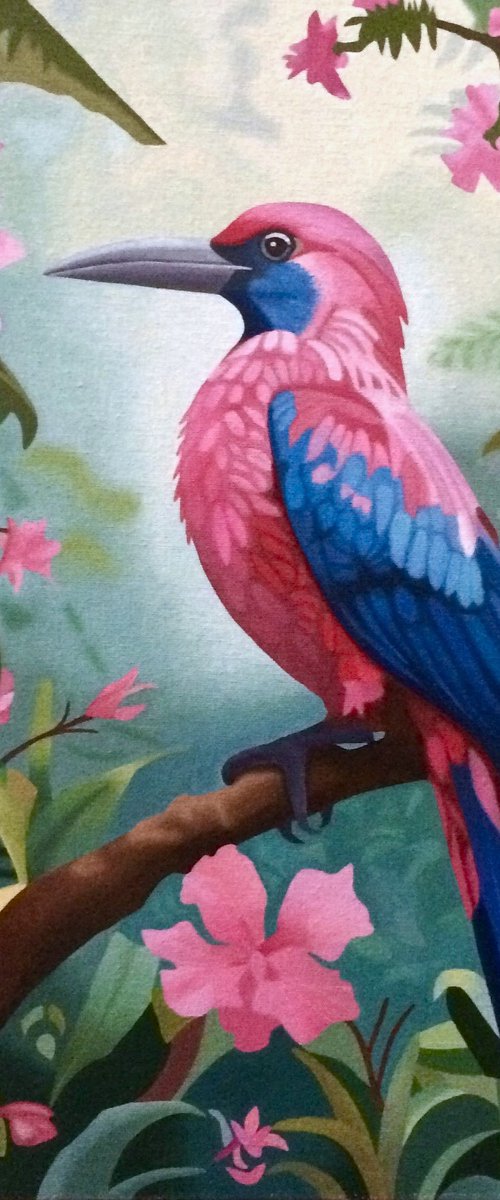 Tropical Bird With Pink by Jill Ann Harper