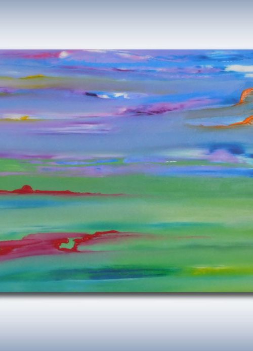 Silent gaze - 80x40 cm, Original abstract painting, oil on canvas by Davide De Palma