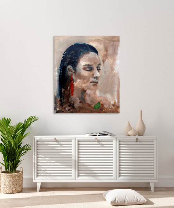 Woman Portrait painting Original on Canvas Modern Abstract