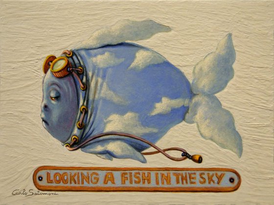 LOOKING A FISH IN THE SKY (the Aviator)- framed.