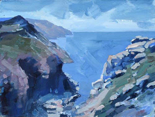 Devon's  coast by Goran Žigolić Watercolors
