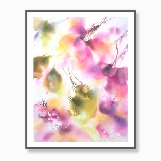 Abstract pink flowers