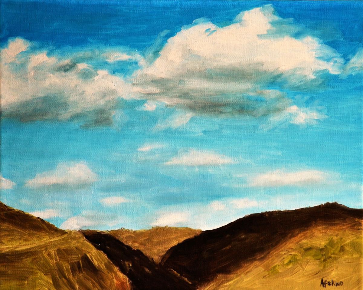 Impressionistic Landscape Oil Painting By Afekwo, 11 X 9, Scenic View, Original Artwork