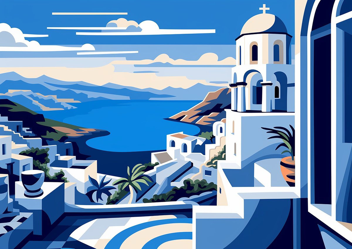 Greek island 2 by Kosta Morr