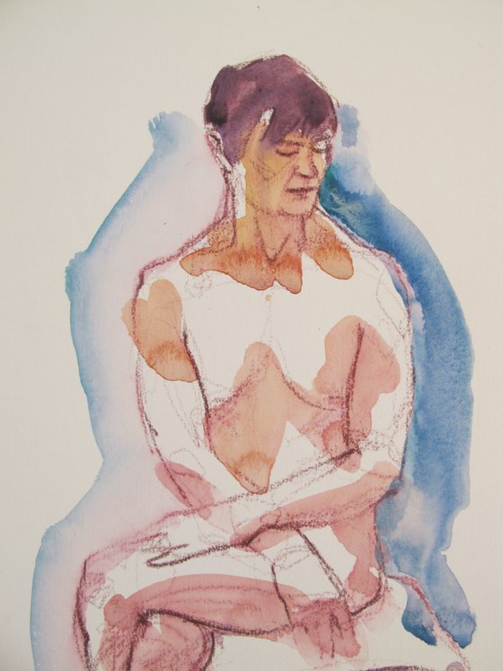 Seated male nude