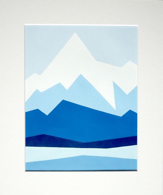 Geometric mountain painting.