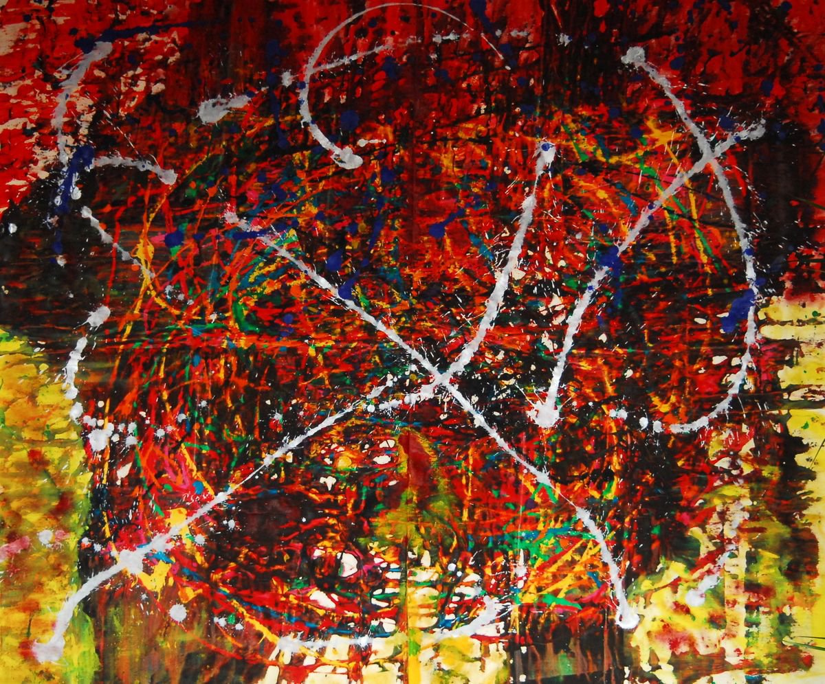 Abstract Acrylic Painting By Cb., 67 X 59, Admire, Original Artwork