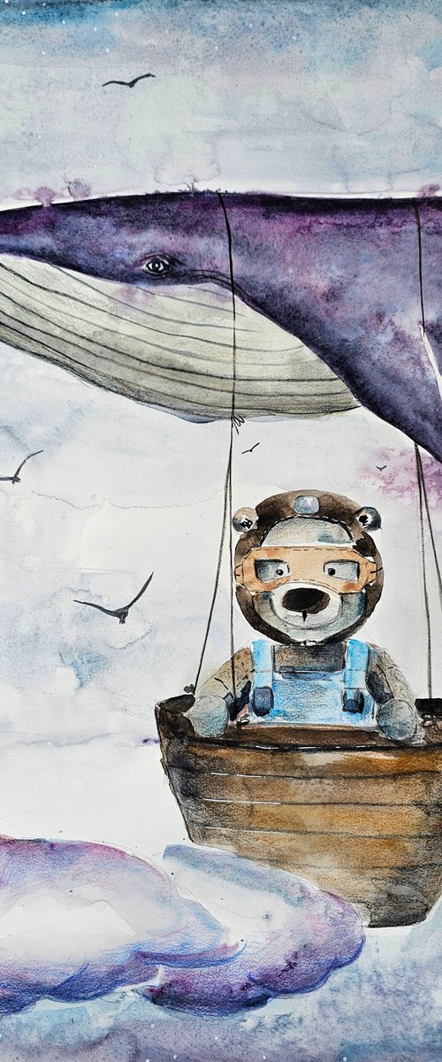 Teddy Bear in The Airbaloon by Evgenia Smirnova