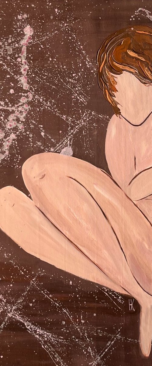 Woman Nude Original Painting by Halyna Kirichenko