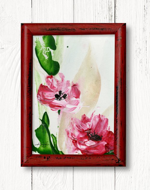 Cottage Flowers 2 - Framed Floral Painting by Kathy Morton Stanion by Kathy Morton Stanion