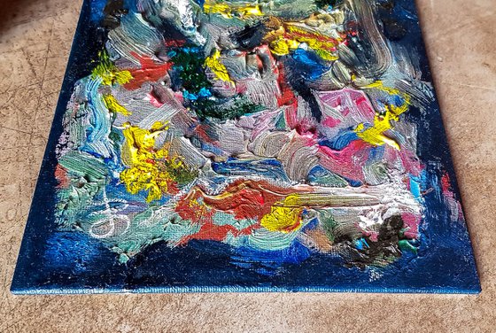 Abstract Textured Impasto Oil Painting on Canvas Panel. READY TO HANG.