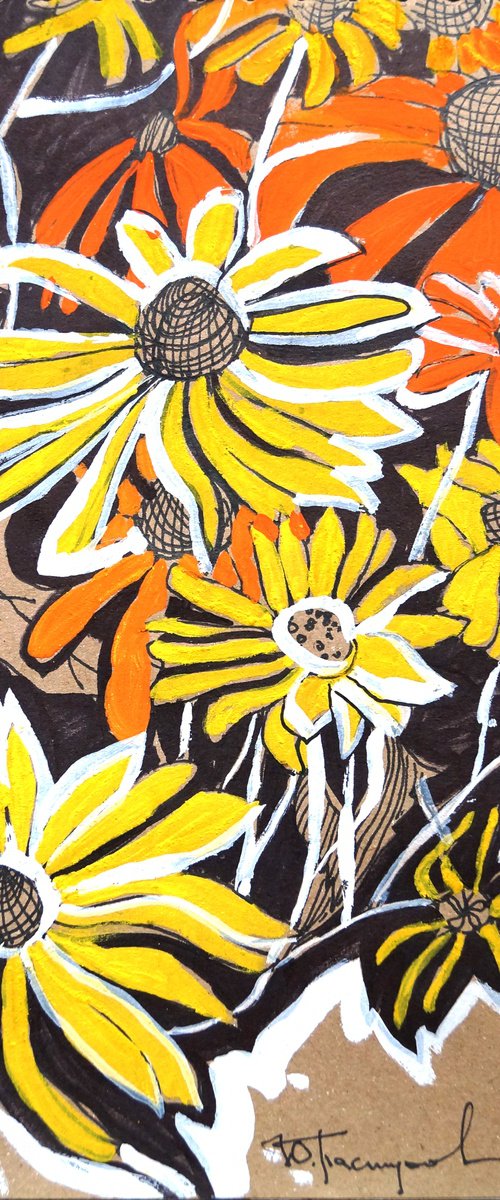 orange flowers by Yuliia Pastukhova