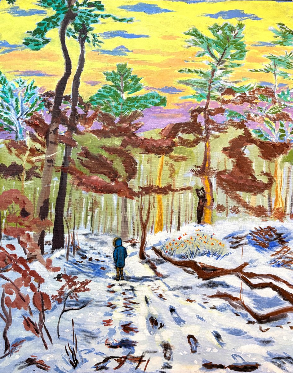 Expressive Landscape Oil Painting By Susan Stewart, 24 X 30", "Winter Wonder", Original Artwork