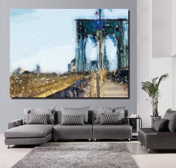 Brooklyn bridge/XL large original artwork