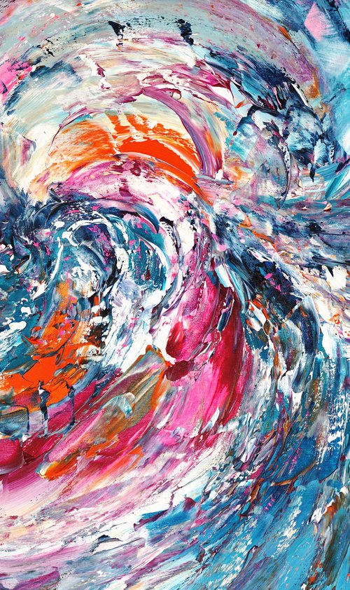 Turquoise magenta Whirl A 1 by Peter Nottrott