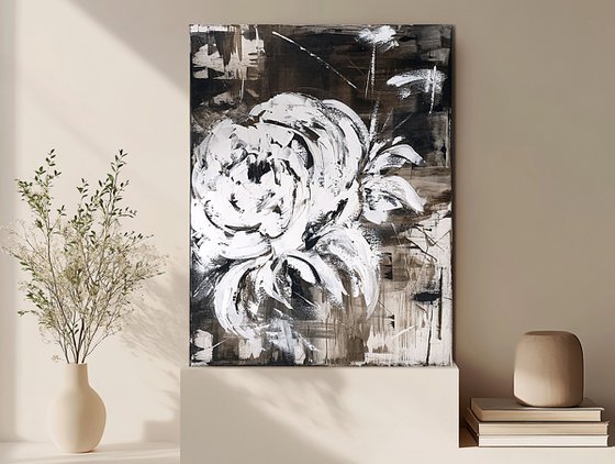 Ivory Bloom in Shadowed Light