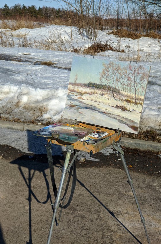 Last Days Of Winter - the sunny winter landscape painting