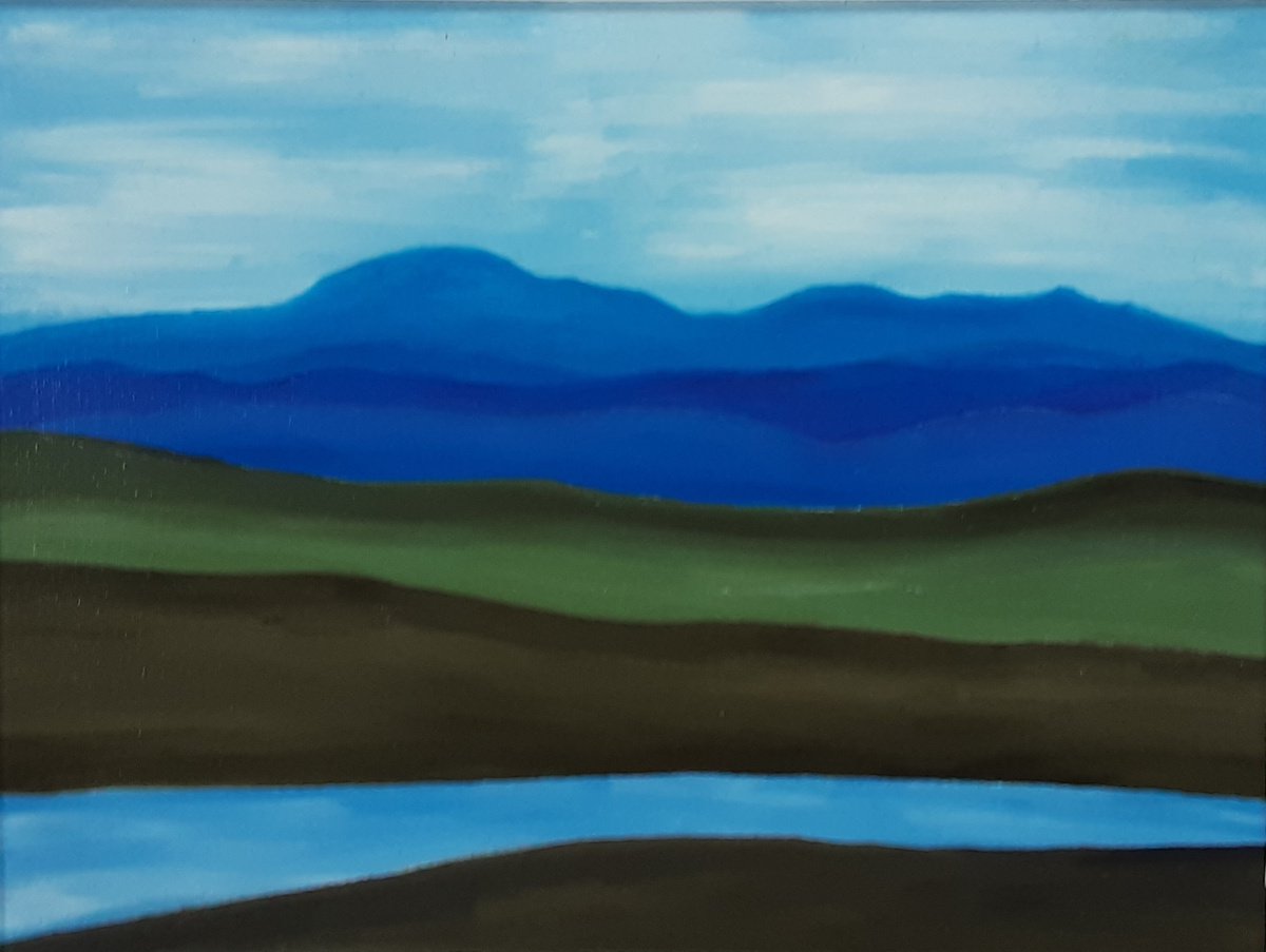 Impressionistic Landscape Oil Painting By Paul Heron, 15 X 12", Scottish Highlands View, Original Artwork