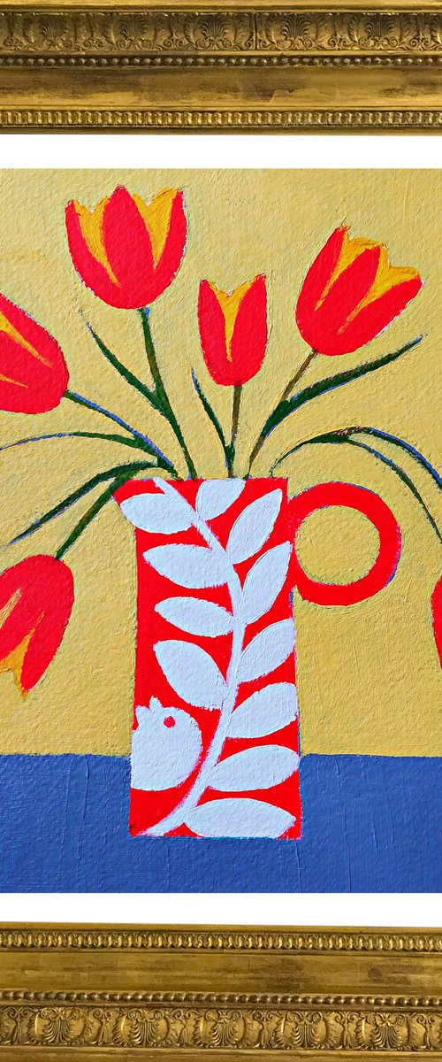 Six Red Tulips III by Jan Rippingham