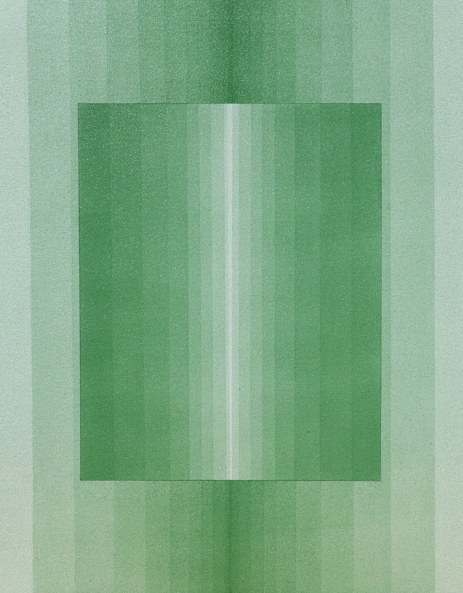 Abstract Acrylic Painting By Catia Goffinet, 16 X 20, Sides Green, Original Artwork