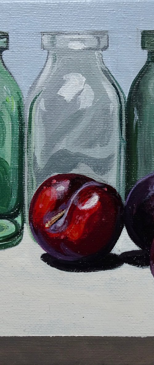 Still Life Glass And Fruit by Joseph Lynch