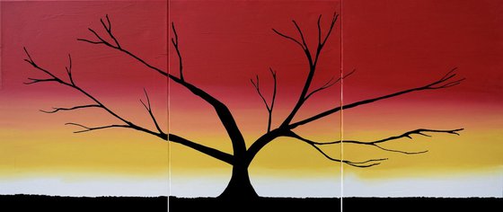 The Rainbow Tree" 3 panel canvas