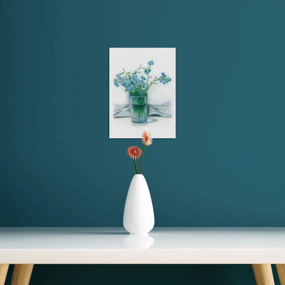 Forget-me-nots in a glass/Flower Series