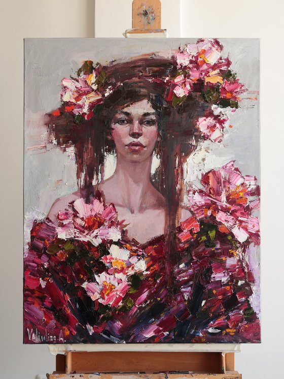 Girl and flowers