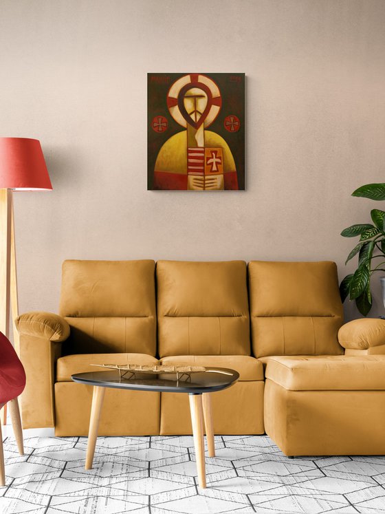Jesus Christ with a falcon