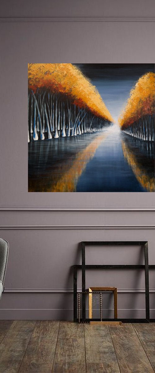 Autumn's Mirror XI - Water and  Trees Series by Danijela Dan
