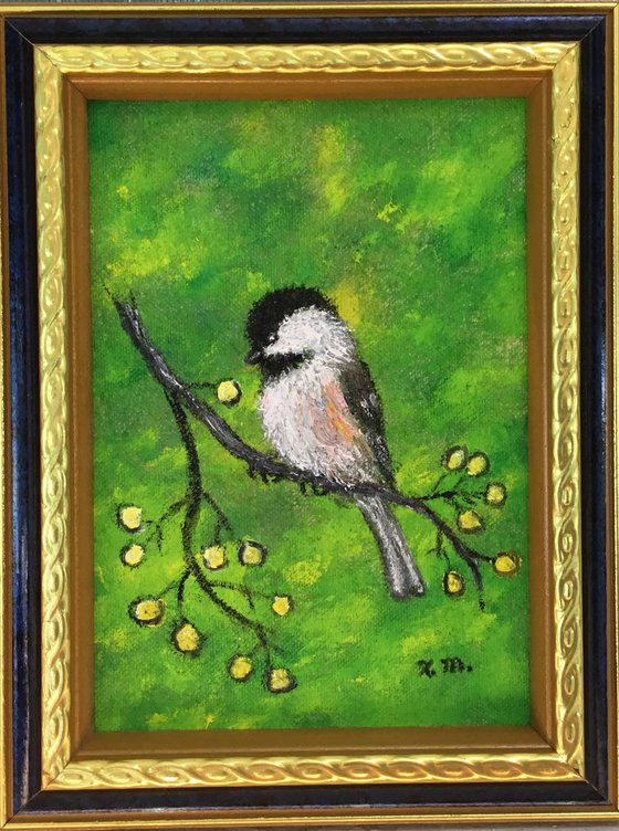 Chickadee # 48 - 7X5 oil on canvas