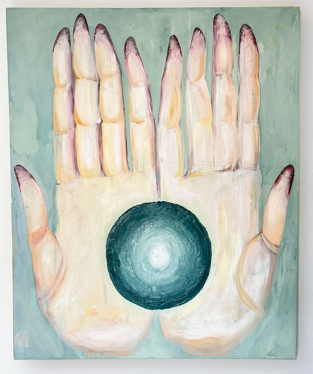 Illustrative Botanical Acrylic Painting By Melissa Aristizabal, 35 X 43", Suntoucher, Original Artwork