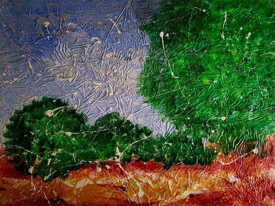 Senza Titolo 200 - abstract landscape - 120 x 90 x 2,50 cm - ready to hang - acrylic painting on stretched canvas