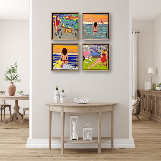 Lady in Red - Surf 33.5cm x 33.5cm