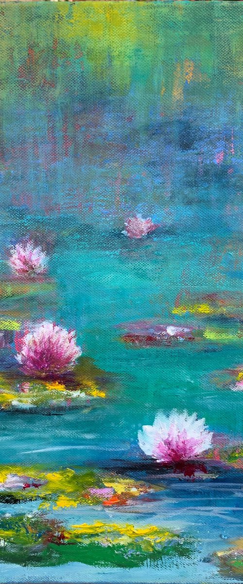Light On The Lily Pond by Laure Bury